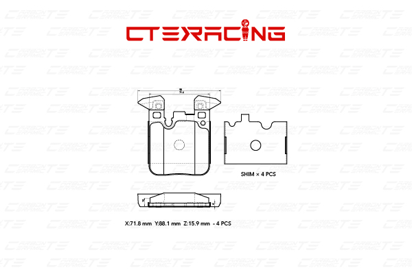 Brake Pad/ALPINA/BMW/1 (F20)/1 (F21)/2 Convertible (F23)/2 Coupe (F22, F87)/2 Coupe (G42, G87)/2 Gran Coupe (F44)/3 (F30, F80)/4 Coupe (F32, F82)/B3 (E90)/B3 Coupe (E92)